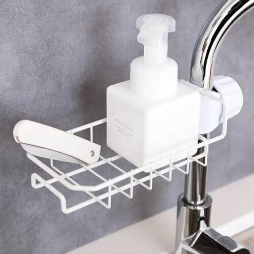 Stainless Steel Hot Sink Hanging Storage Rack Storage Holder Sponge Bathroom Kitchen Faucet Dishcloth Drain Dry Towel Organizer