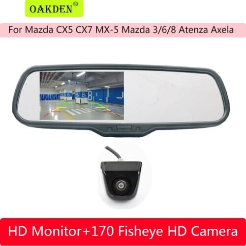 For Mazda CX5 CX7 MX-5 Mazda 3 6 8 ATENZA Axela 4.3 Inch Car Rear View Camera Mirror Monitor with Original Special Bracket