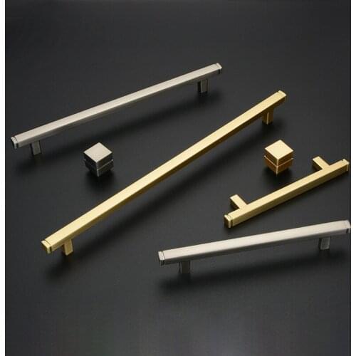 European Simple Cupboard Square Handle Kitchen Cabinet Bathroom Door Knob Furniture Drawer Pull Handle Furniture Hardware Handle