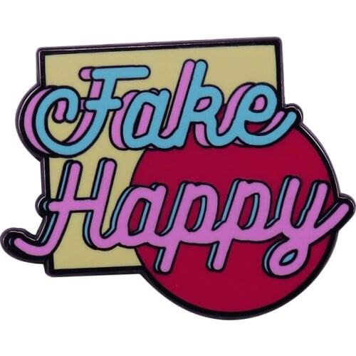 Fake Happy Pastel Soft Enamel Pin Paramore Brooch Music Lovers Great Gift