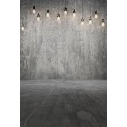 Laeacco Dark Cement Wall Light Bulb Party Decor Baby Child Portrait Photography Backdrops Photo Backgrounds For Photo Studio