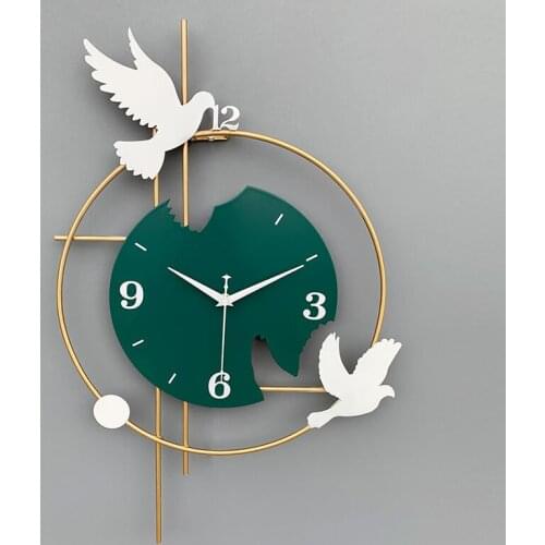 Luxury Nordic Wall Clock Hands Gift Dining Room Modern Simple Silent Metal Wall Clock Design Reloj Pared Home Accessories DG50WC