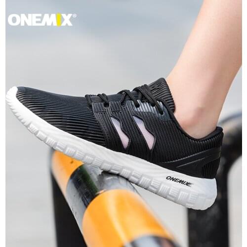 ONEMIX Men Running Shoes Breathable Gauze Mesh Vamp Sneakers EVA Outsole Socks for Women Athletic Outdoor Jogging Shoes