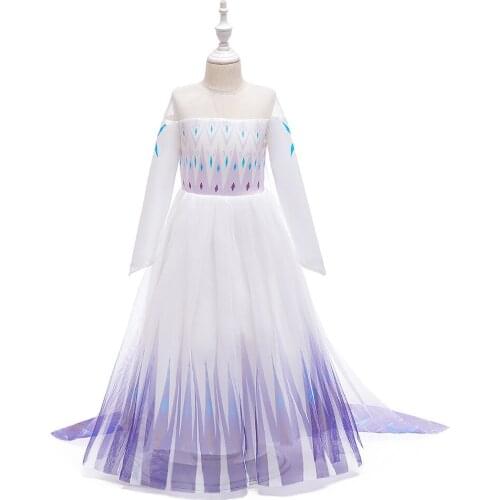2021 New Princess Aisha Mesh Pontoon Skirt Gradient Tail Girl Dress Ice 2 Sequin Dress