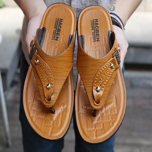 2021 Summer New Fashionable Mens Flip Flop Outdoor Recreation Soft Bottom Slippers for Men Beach Comfortable Non-slip Men Shoes