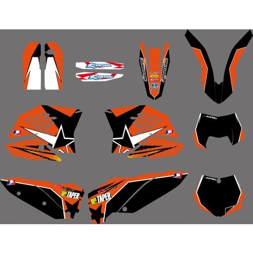 NEW Style TEAM GRAPHIC WITH BACKGROUNDS DECAL STICKER FOR KTM 125 250 300 350 450 525 SX 2007 2008 2009 2010 All Models 08-10