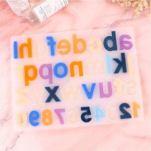 Crystal Epoxy Resin Mold Alphabet Letter Number Pendant Casting Silicone Mould