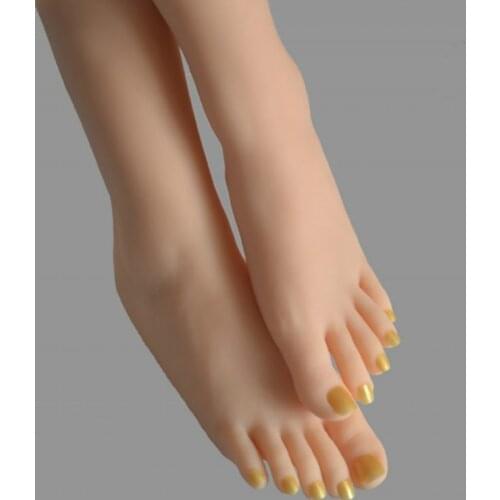 Silicone simulation female foot model inverted model with joints simulation foot model shoes model silk socks photography props