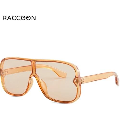 Trendy One-Piece Pilot Sunglasses Women Brand Designer Oversized Round Sun Glasses Men Shades Red Mirror Eyewear Uv400 Vintage