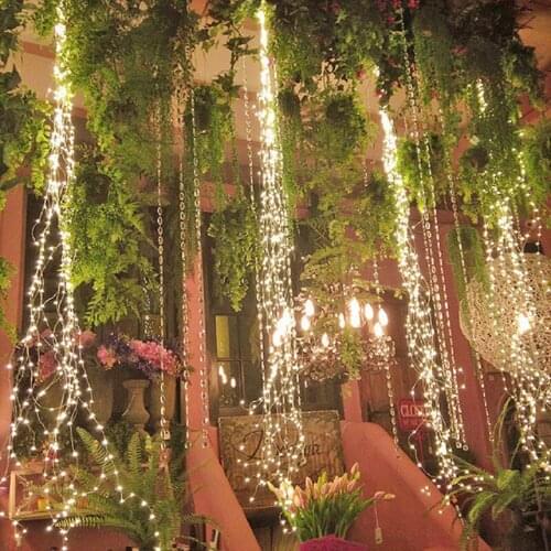Outdoor LED Solar Lights string Waterfall Fairy icicle Lights 200 luces Christmas Tree Light for Holiday Party Garden Decoration