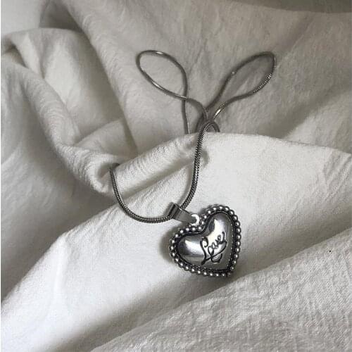 Choker Necklace For Women Simple Letter Love Silver Color Collarbone Chain Pendant Gift Fashion Jewelry