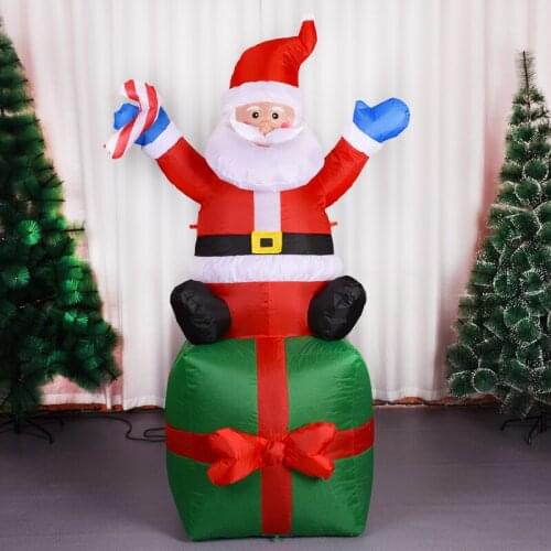 1.8M Christmas Santa Claus Inflatable Model Doll Cover Christmas Decoration + Suit Dressing Supplies+Fan