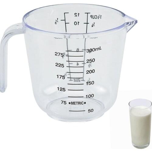 300ml Transparent Mug Pour Spout 3sizes Measuring Device Pink/Blue/Clear Plastic Measuring Cup Clear Scale Show High quality