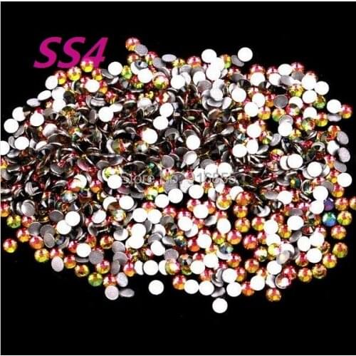 Free shipping 1440pcsSS4 (1.5-1.7mm) Rainbow Rhinestones for Nail Art,Flat Back Non Hotfix Glue on Nail Art Rhinestones and DIY