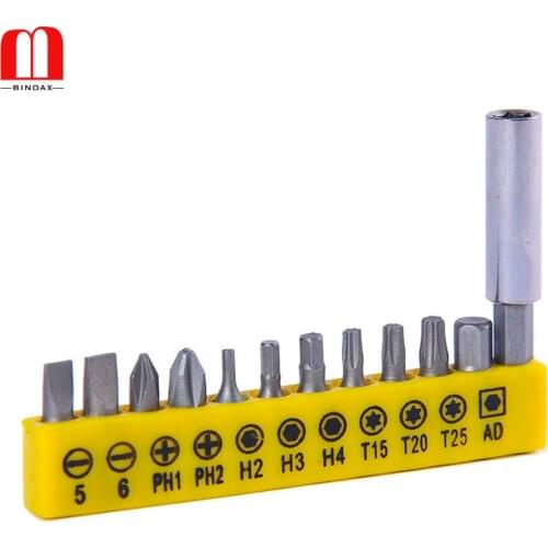 Binoax 12Pcs Screwdriver Bit Hex Magnetic Extension Extend Socket Screw Bits Holder Bar for Cordless Drill