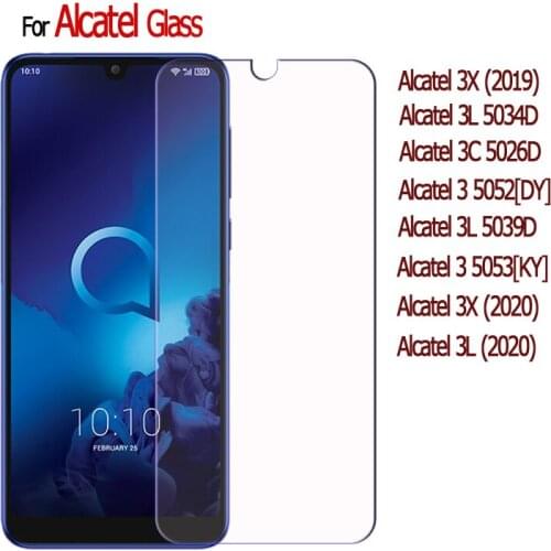 Cover For Alcatel 3L 3X 3 3C 3X 2020 2019 Glass For Alcatel 5053 5039D 5052 5026D 5034D 9H Screen Scratch Proof Protective Film