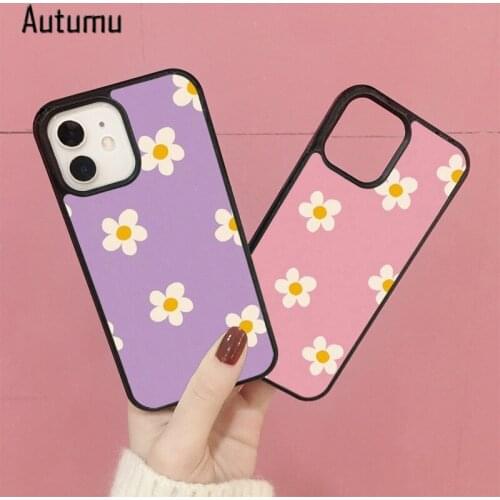 Phone Case for iPhone 12 mini X XS XR 11 Pro Max SE 2020 5 5s 6 6S 7 8 Plus Samsung Galaxy S8 S9 S10 S20 S21 ultra Daisy Cover