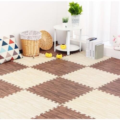 Baby Stitching Imitation Wood Grain Mat Game Puzzle Mat Colorful Interlocking Sports Tile Floor Carpet and Baby Crawling Mat