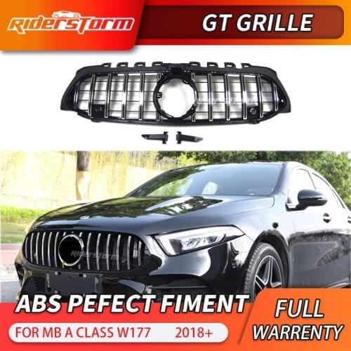 GT grille for New A Class W177 GT Grill Vertical Front Bumper Racing Car For A180 A200 A260 A45 Sports Sedan front grille