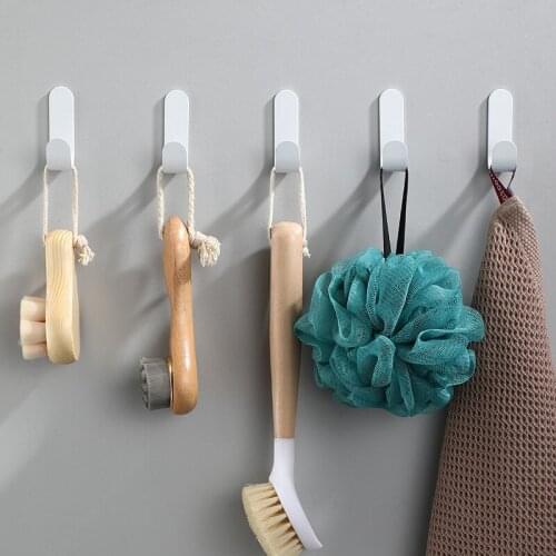 2PCS White Towel Hook Bathroom Wall Hook Kitchen Bag Hanger Hook for Towel Clothes Hanger Organizer Bath Accessories
