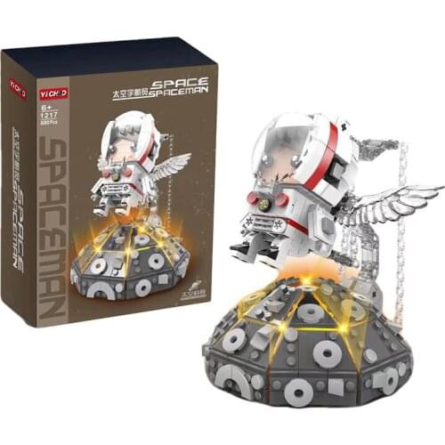 Counter gravity balanced suspension astronaut bricks figures space exploration assemble build block educational toy Gift