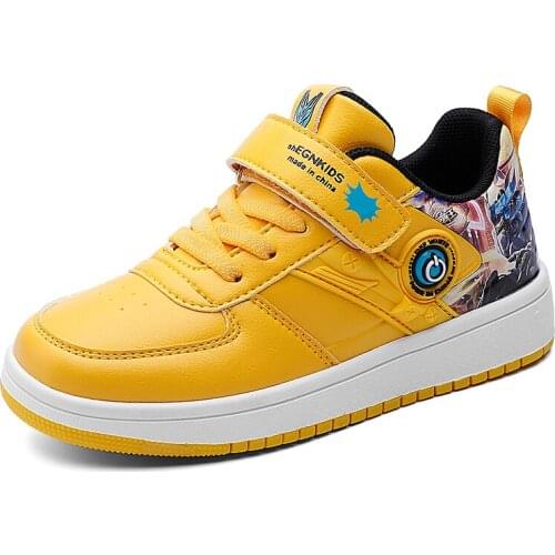 Microfiber Mecha Printing Kids Board Shoes for Boys Summer Breathable Punching Boys Running Shoes Children Flat Sole Sport Shoes