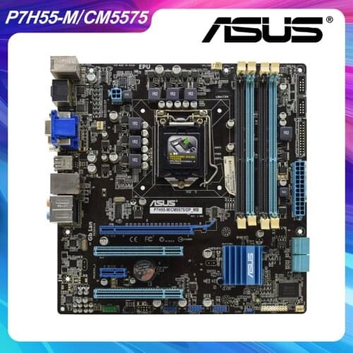 For ASUS P7H55-M/CM5575/DP_MB pc motherboard DDR3 1156 Intel H55 HDMI USB 2.0 SATA Core i7/i5/i3 Desktop Used Motherboard
