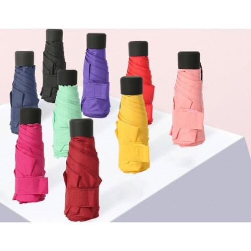 Mini Umbrella Travel Portable Pocket Umbrellas Anti UV Sun Rain Protector Light Weight Folding Umbrella for Men Women Children