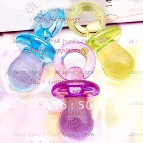 Fashion Acrylic Pacifier DIY 30*15MM Mixed Colors Plastic Loose Beads 30 pieces ap1215