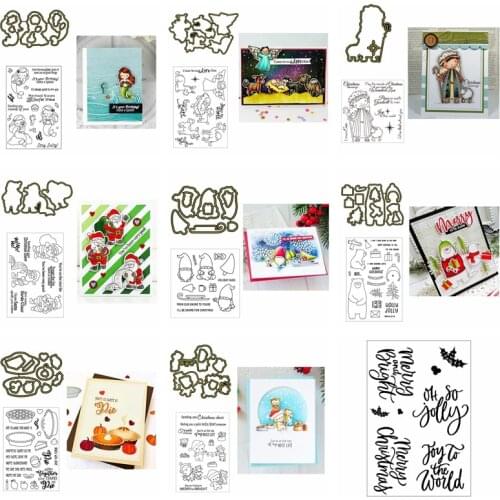 Christmas Santa Claus Gnome Mermaid Clear Stamps And Dies Set for DIY Scrapbooking Paper Cards Craft 2019 New