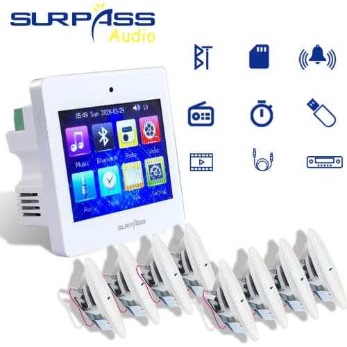 In-wall Amplifier Bluetooth Home Audio System Music Player Wireless Ceiling Speaker BGM System Cheap Kit for Kitchen/Bedroom