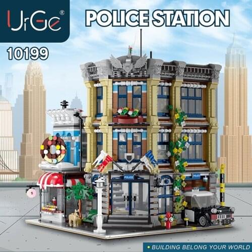 Urge 10199 3111pcs City Policeals Station Motorbike Helicopter Model Building Blocks Bricks Kits Compatible with City 60047