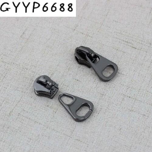 10pcs 50pcs 5# Nylon Zipper Pulls zipper Head Replacement slider metal Plating accessory for bag Zipper Sliders
