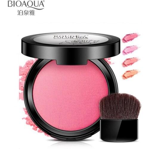 BIOAQUA New 4 Color Blusher Waterproof pigment Modified Contour Mineral Powder Face Makeup Natural Lasting Shiny Pink Blush