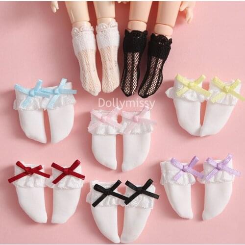 New Mini Cute Doll White Socks ob Short Sock for 1/12bjd,obitsu11,mollys,ob11 Doll Shoes Accessories