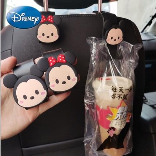 Original Disney Mickey Mouse Minnie Car Seat Back Hook Car Multifunctional Decoration Car Durable Hook