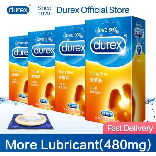 Durex Condoms Extra Lubricating 52mm Natural Latex Sleeve for penis Sex toys Intimate Goods Adult sex products