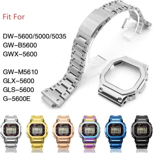 Watchbands Stainless Steel Watch Bands Watch Bezels Strap Watch Bracelet Fit For DW5600 GMW5610 GW5000 Dropshipping