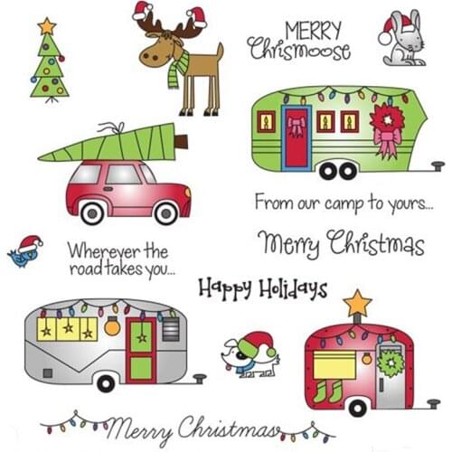 Merry Christmas Clear Silicone Stamp DIY Scrapbooking Embossing Card Photo Album Making Background Decoration Template