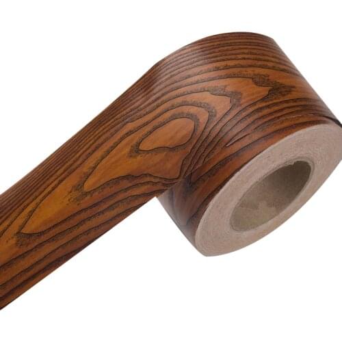 Self-Adhesive Wallpaper Wood Grain Waterproof Waist line Floor Wallpaper Roll Kitchen Bathroom Tiles Pvc Wall Home Decor