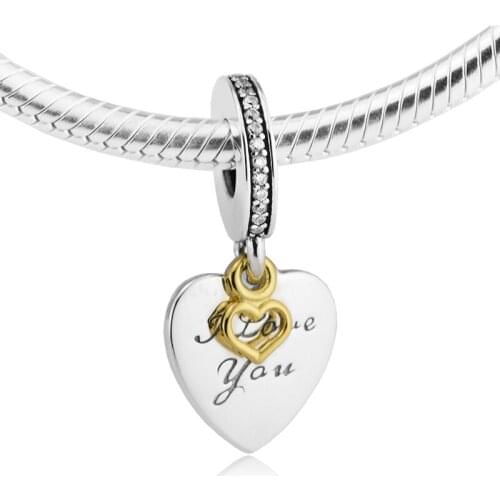 Fits Pandora Bracelets Love You Forever Silver Beads 100% 925 Sterling Silver Charms DIY Jewelry 09501k