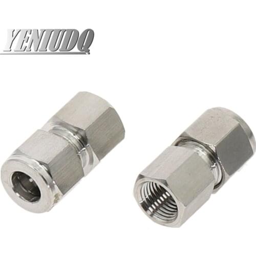 304 SS Stainless Steel Pipe Connector 6-12mm Pipe OD to 1/8" 1/4" 3/8" 1/2" Female Thread Double Ferrule Tube Fittings