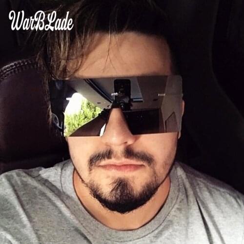 2020 New High quality Men Women Goggle Ocean Sunglasses Fashion Square Sun Glasses Unique Rimless Oculos de Sol 400UV WarBLade