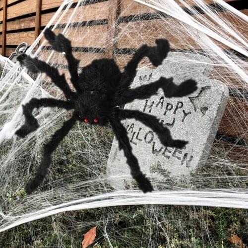 30/50/70cm Super Big Plush Spider Black Halloween Spiders Kids Children Toy Black Multicolor Style for Party Halloween Decor