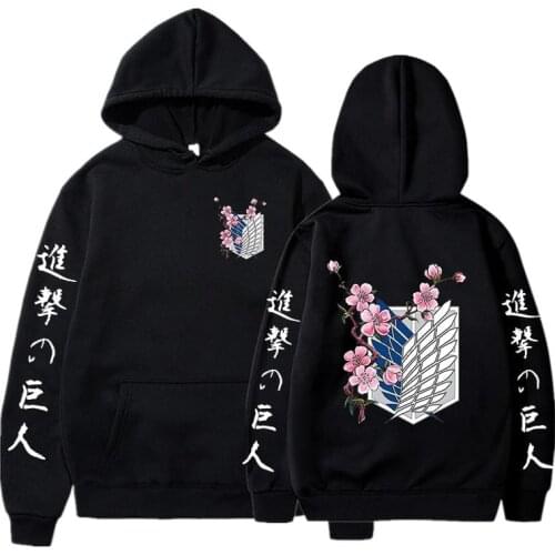 Attack on Titan Hoodies Japanese Anime Graphic Men/Women Loose Streetwear Tops Harajuku Oversized Sweatshirt Pullover