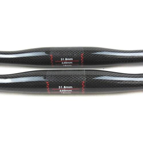 Full carbon fibre bike handlebar one shaped handlebar mountain road bike bicycle horizontal flat handlebar bike parts 31.8mm 3K