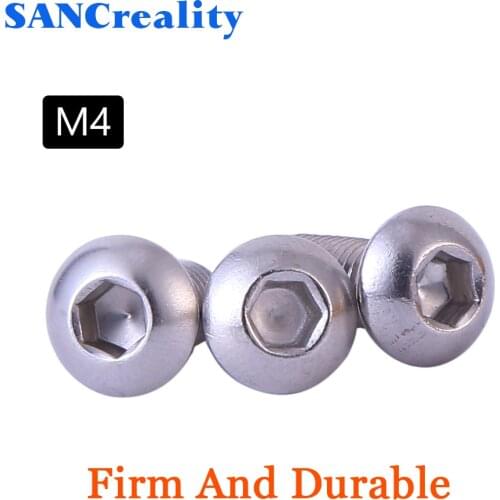 M4 304 Stainless Steel Half Round Head Hexagon Screws Pan Head Screw Mushroom Head Bolt Flat Round Head