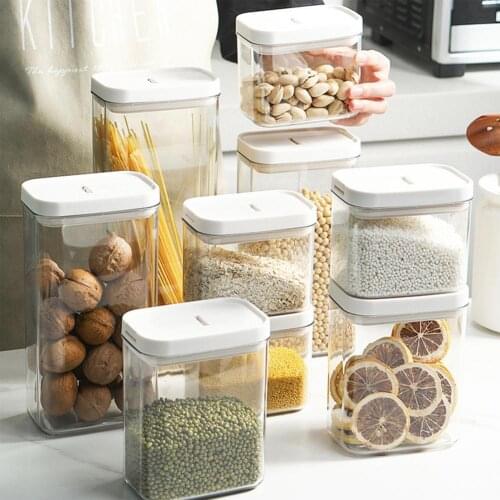 Large Capacity High Quality Transparent Square Sealed Storage Tank Multi-function Storage Case Airtight for Flour