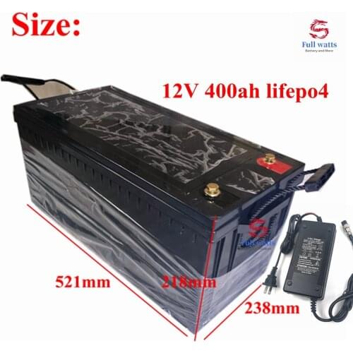Waterproof 12.8V 12V 400AH Lifepo4 lithium batterie for Golf Carts EV House hold electric supplies Go Car +20A charger