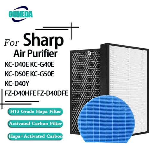 Replacement FZ-D40HFE FZ-D40DFE FZ-A61MFR/FZ-A60MFE HEPA filter Carbon filte humidifier filter For Sharp Air Purifier KC-D40E
